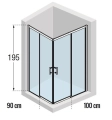 Novellini Kali A-H kabina prostokątna 100x90cm KALIAH86L96L-1B