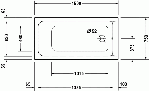 Duravit D-code wanna prostokątna 150x75cm 700095000000000
