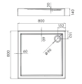 Novellini City A brodzik kwadratowy 80x80x3cm VRS8014-30