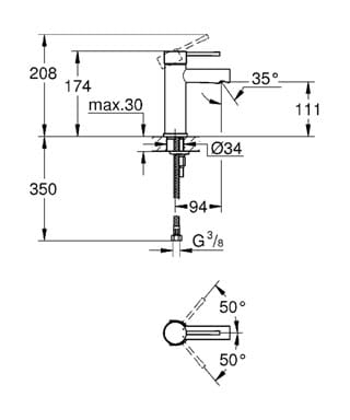 Grohe Essence New bateria umywalkowa, bez korka 34294001