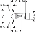HansGrohe zawór odcinający 3/4" 15970180