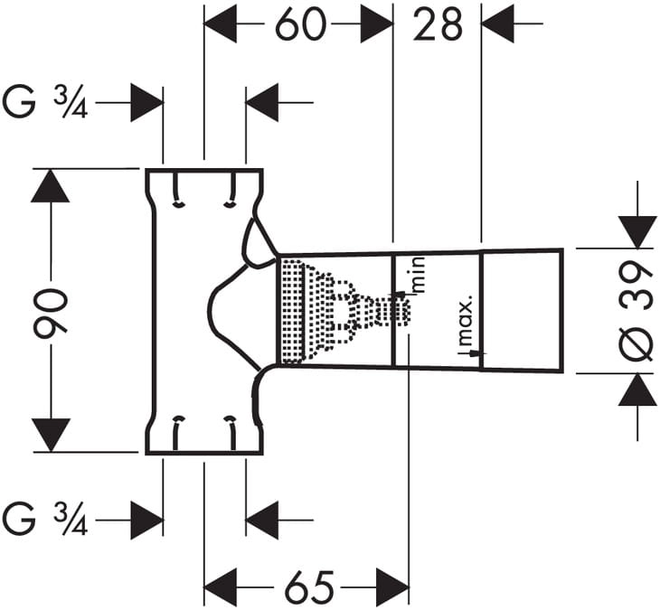 HansGrohe zawór odcinający 3/4" 15970180