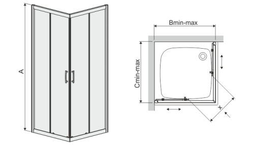 Sanplast TX5b kabina kwadratowa 80 cm KN/TX5b-80 W0 sm 600-271-0220-39-401