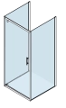 Novellini Kali G+2F kabina trójścienna 90x90x90cm drzwi obrotowe KALIG862F88-1B