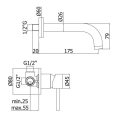 Bateria umywalkowa podtynkowa L-175 Stick Paffoni SK00680CR