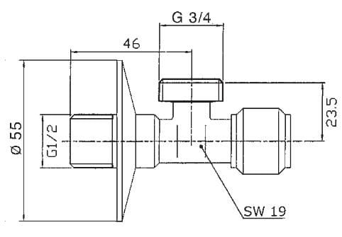 Benkiser zawór przyłączeniowy 1/2 x 3/4" 7301234