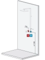 Novellini Flow panel prysznicowy z termostatem biały/chrom FLOWT-A