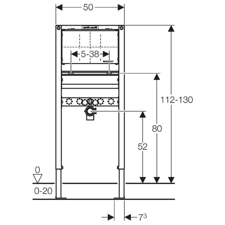 Geberit Duofix element montażowy do umywalki do baterii podtynkowej h-112-130cm 111.493.00.1