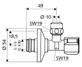 Schell Comfort zawór kątowy z filtrem 1/2'x3/8'' 054280699