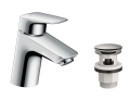 HansGrohe Logis Comfort Zone 70 bateria umywalkowa, Push-Open 71077000