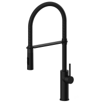 Paffoni Light Black bateria zlewozmywakowa z wyciąganą wylewką LIG179NONO