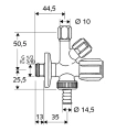 Schell Comfort zawór kątowy kombinowany 1/2"x1/8''x3/4" 035510699