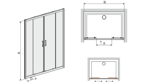 Sanplast TX5b drzwi przesuwne 150 cm W0 sb 600-271-1250-38-401