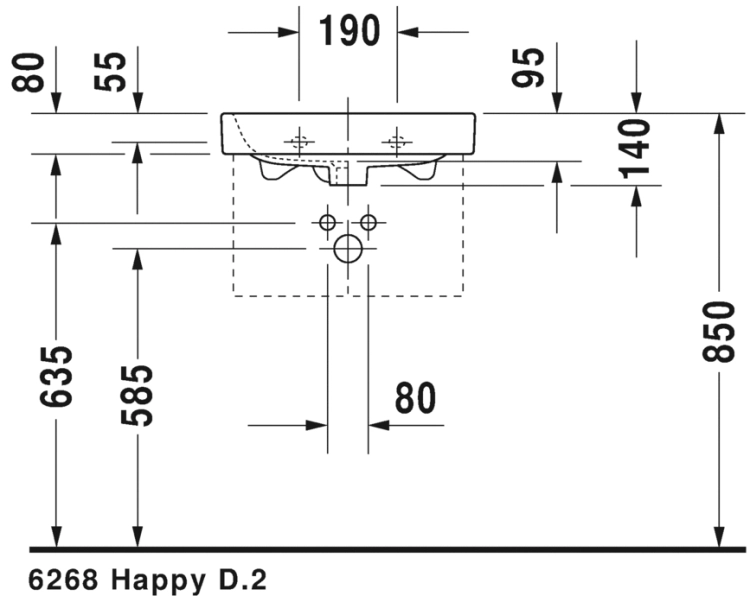 Duravit Happy D.2 umywalka meblowa 50x36cm 071050.00.00
