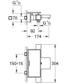 Grohe Grohtherm Cube bateria wannowa z termostatem 34502000