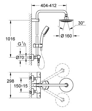 Grohe New Tempesta Cosmopolitan system prysznicowy z termostatem 27922000