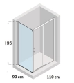 Novellini Kali PH+FH kabina prostokątna 110x90cm KALIPH106FH88-1B