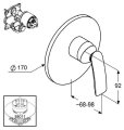 Kludi Balance bateria natryskowa podtynkowa element zewnętrzny 526550575