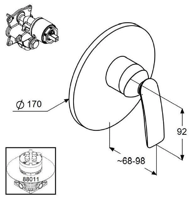Kludi Balance bateria natryskowa podtynkowa element zewnętrzny 526550575