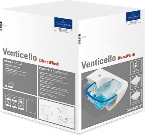 Villeroy&Boch Venticello DirectFlush miska podwieszana 56x37,5cm z deską wolnoopadającą, CeramicPlus 4611RSR1