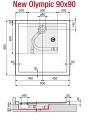 Novellini New Olimpic brodzik kwadratowy 90x90x4,5cm OLN904-30