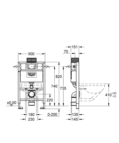 Grohe Rapid SL stelaż do wc h-82 cm 38526000