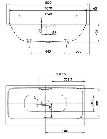 Kaldewei Asymmrtric Duo wanna prostokątna 180x90cm 274200010001