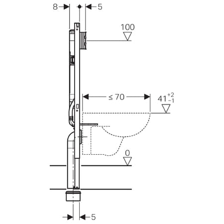 Geberit Duofix Sigma 8 element montażowy do WC H-114cm 111.796.00.1