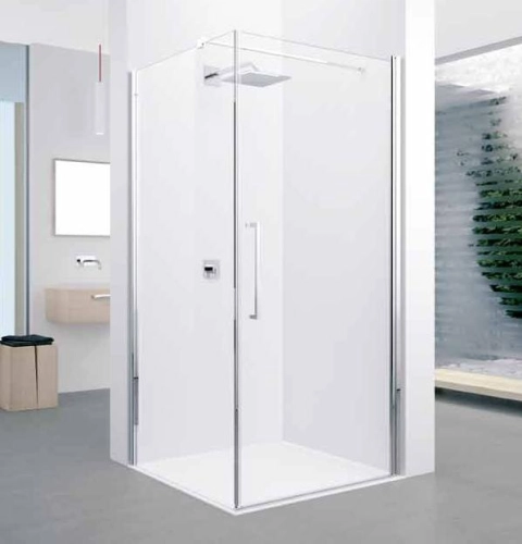 Novellini Young 2.0 G+F kabina prostokątna drzwi skrzydłowe 100x90cm, profil chrom, szkło bezbarwne Y2G99-Y2FG89-1K