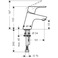 HansGrohe Focus ComfortZone 70 bateria umywalkowa 31604000