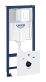 Grohe Rapid SL stelaż do miski podwieszanej zestaw 5:1, przycisk Skate Cosmopolitan biały 39448000