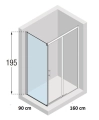 Novellini Kali PH+FH kabina prostokątna 160x90 cm KALIPH156FH88-1B