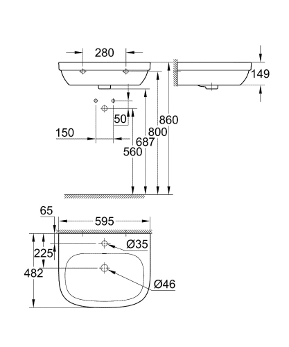 Grohe Euro Ceramic umywalka 60x48cm 39335000