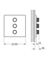 Grohe SmartControl Cube potrójny zawór odcinający, element zewnetrzny 29127000