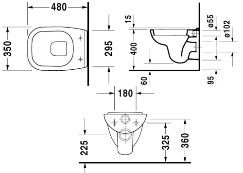 Duravit D-code Compact miska podwieszana 48x35 cm 22110900002