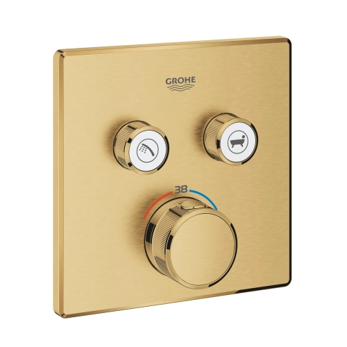 Grohe Grohtherm SmartControl Cube bateria termostatyczna do obsługii 2 wyjść, element zewnętrzny brushed cool sunrise 29124GN0