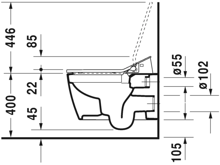 Duravit Me by Starck SensoWash Slim miska podwieszana 57x37cm Rimless 631000.00.2004300