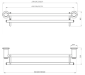 Andex Classic wieszak dwu rurkowy 80cm, chrom 02980CC 