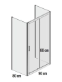 Sanplast TX5b kabina trójścienna prostokątna 80x110x80cm szkło bezbarwne W0, profile srebrne błyszczące 600-271-1130-2-1310-38-401