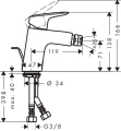 HansGrohe Logis 70 bateria bidetowa 71204000
