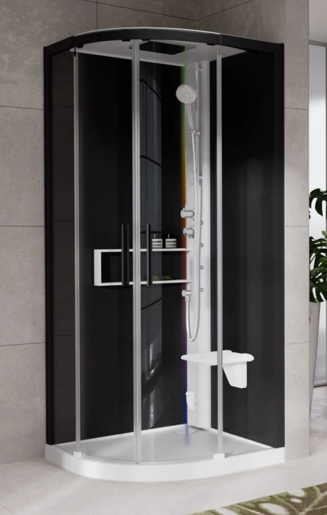 Novellini Glax 2 2.0 R90 kabina masażowo-parowa półokrągła 90x90cm G22R99T5-1UH
