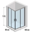 Novellini Kali A-H kabina prostokątna 100x80cm KALIAH76L96L-1B