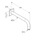 Kludi A-Qa ramię natrysku 250mm 6653305-00