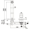 Paffoni Elle bateria umywalkowa podtynkowa, wylewka 240 mm, chrom EL106CR70