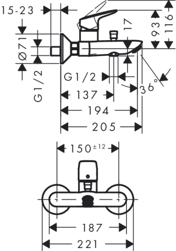HansGrohe Logis bateria wannowa 71400000
