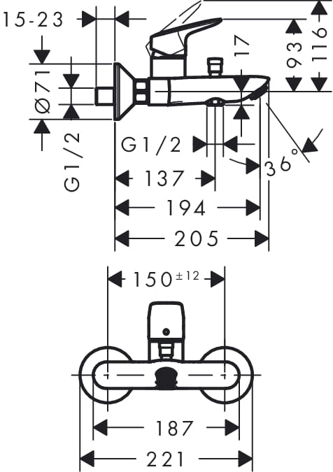 HansGrohe Logis bateria wannowa 71400000