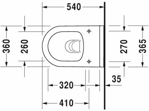 Duravit Starck 3 Rimless miska podwieszana 54x36cm 2527090000