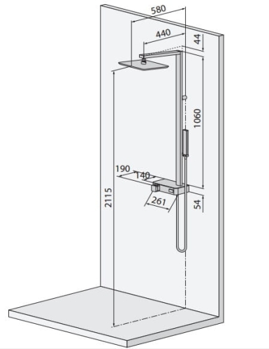 Novellini Flow panel prysznicowy z termostatem czarny/chrom FLOWT-H 