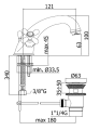 Paffoni Iris bateria umywalkowa IR065CR 
