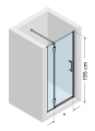 Novellini Modus G drzwi z elementem stałym do wnęki 160cm (158-161cm), lewe MODUSG160L-S-1K